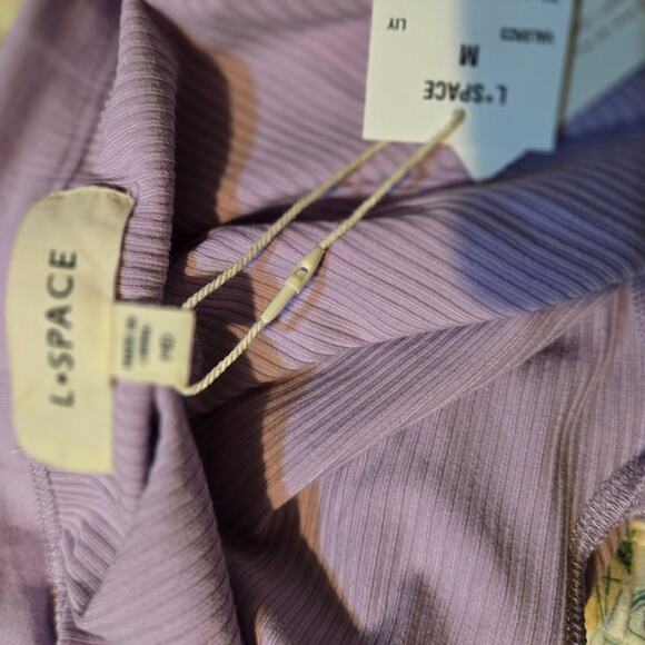 L*Space Lavender Ribbed Bodycon Midi Dress M, Soft Knit,‎ Feminine Fit, Casual - Picture 8 of 8